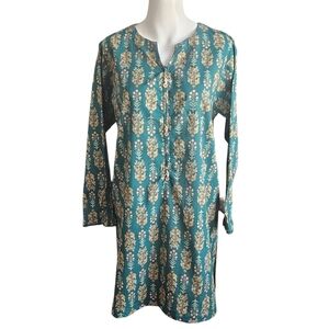 Khaadi Brand Original Printed Kurta Shirt Pakistani Indian Designer Wear Size 10